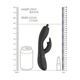 Schema dimensioni vibratore rabbit nero 22 cm con riferimento oggetti