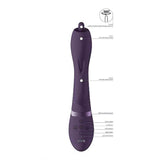 Vibratore rabbit nero vista frontale con anello attacco e punta rotante 360