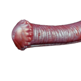 Profilo laterale dildo rosa Srepnia con testa a zampa animale e righe orizzontali