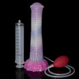 Dildo spruzzante silicone YOGY gradiente rosa bianco viola con kit pompa completo