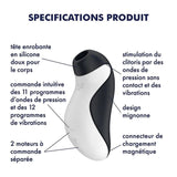 Orca Double Air Pulse Vibrator - Black/White