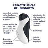 Orca Double Air Pulse Vibrator - Black/White