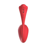 Vibratore rosso impermeabile IPX7 con superficie a rilievi verticali