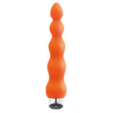 Palline anali vibranti silicone arancione ToyJoy con base cromata e finitura morbida