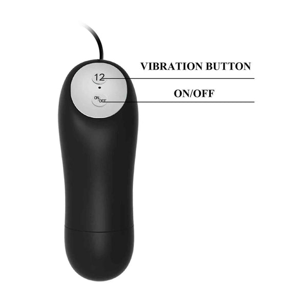 Palline Anali in Silicone con telecomando e 12 diversi programmi di vibrazione - Nero, Silicone, Impermeabile