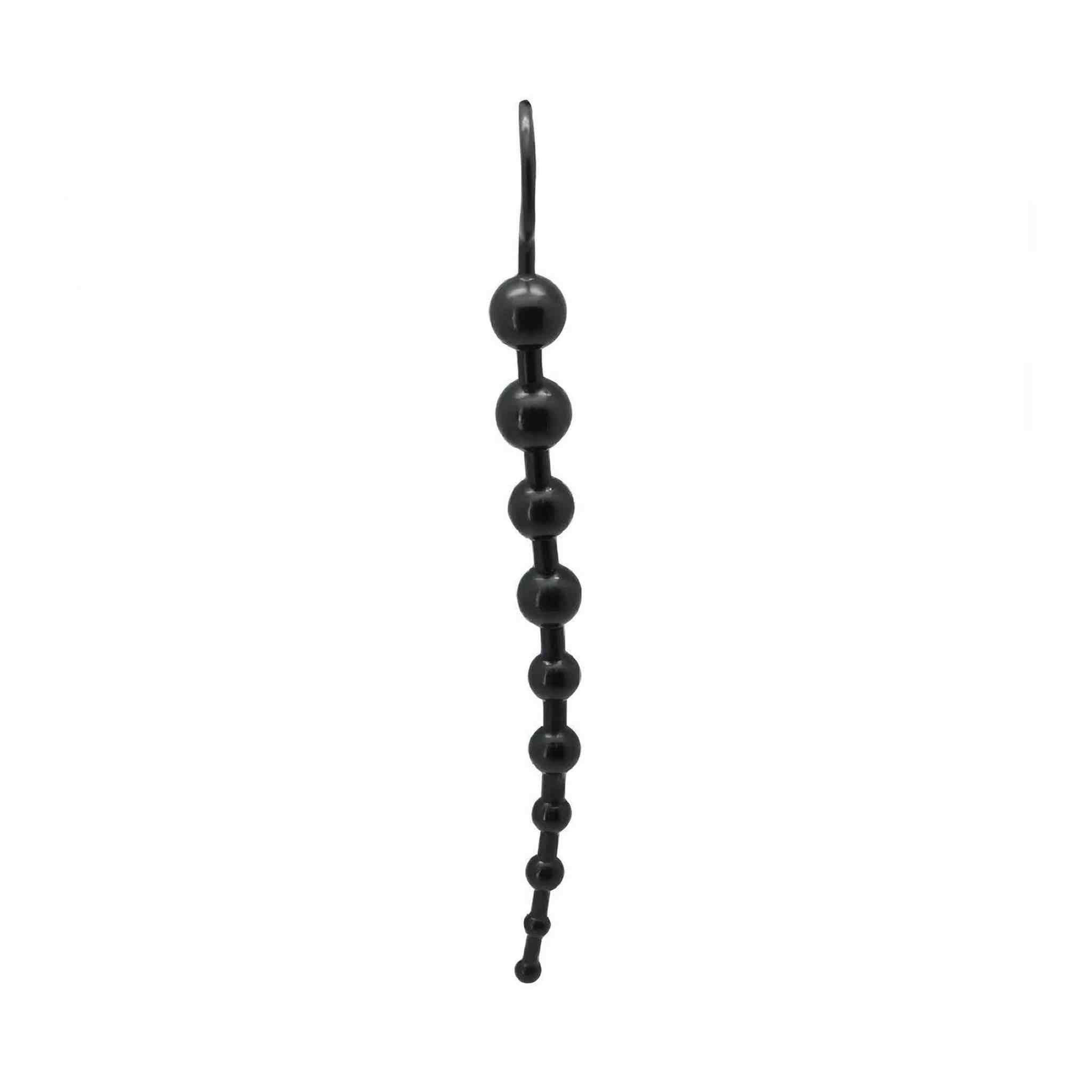 Palline anali con impugnatura ad anello, diametro da 1 a 2.5 cm - Nero