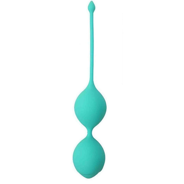 Palline Kegel silicone azzurre doppia sfera posizione verticale