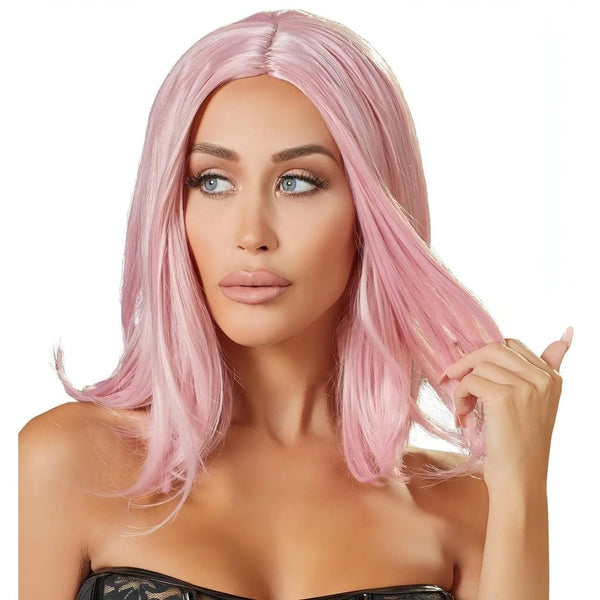 Parrucca Capelli Rosa 30 cm