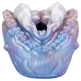 Dettaglio interno rugoso toy masturbatore GEEBA bocca aperta silicone liquido perla iridescente