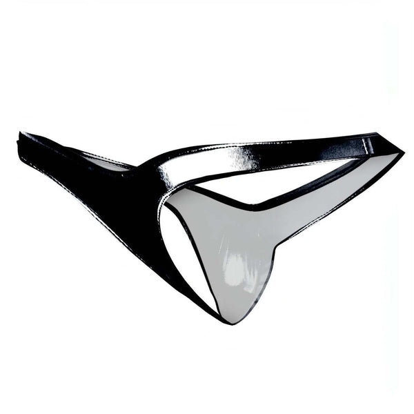 Perizoma Nero Lucido con Push Up
