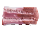 Vista dall'alto toy masturbazione Petal Fairy silicone liquido rosa texture righe ondulate