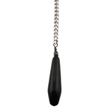 Pinza capezzoli BDSM con pesetto nero da 30g e catena box