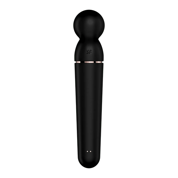 Vibratore Planet Wand-er nero logo SF vista frontale dettagliata