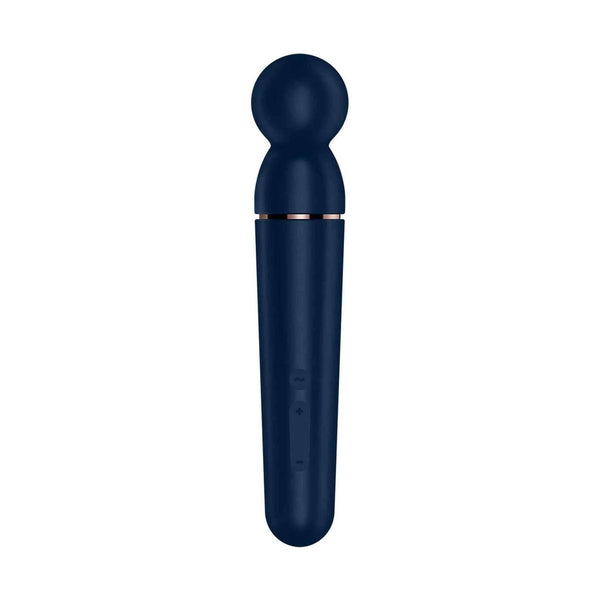 Pulsanti controllo vibratore Satisfyer Planet Wand-er blu scuro e rosa oro