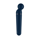 Dettaglio laterale vibratore Satisfyer Planet Wand-er blu scuro con logo SF