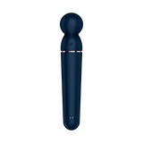 Vista frontale vibratore Satisfyer Planet Wand-er blu scuro con logo SF