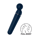 Vibratore Satisfyer Planet Wand-er blu scuro illustrazione uso corpo intero