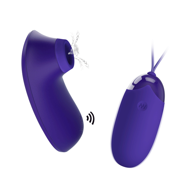 Set viola succhiaclitoride e ovulo vibrante wireless con cordino