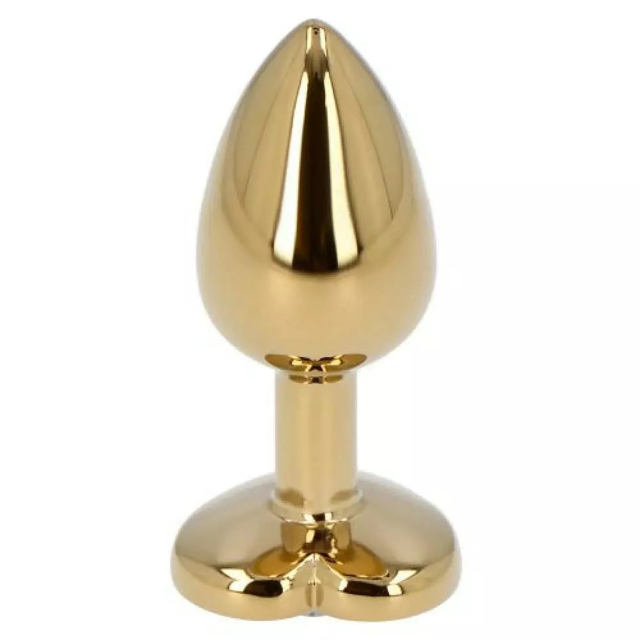 Plug Anale A Forma Di Cuore in Metallo Dorato Con Diamante Clear