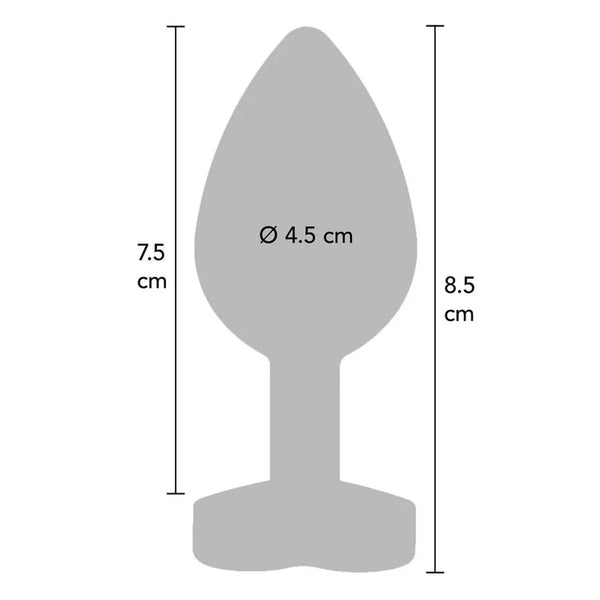 Schema dimensioni plug anale viola ToyJoy altezza 8.5 cm