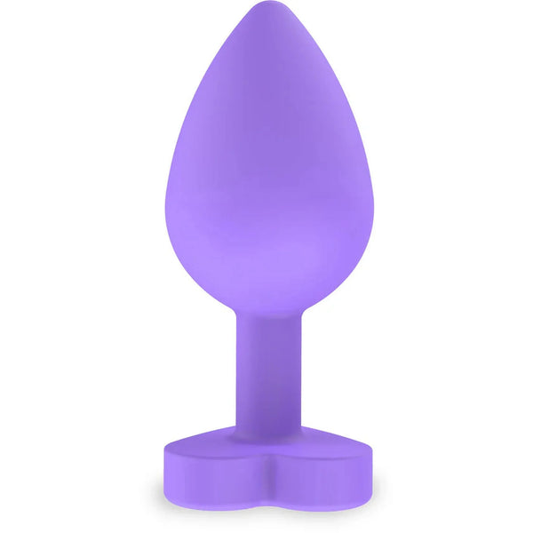 Plug anale silicone viola ToyJoy vista frontale base cuore