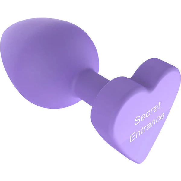 Plug anale silicone viola ToyJoy vista laterale base cuore