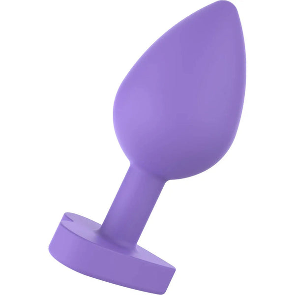 Plug anale viola ToyJoy in silicone a forma di goccia con base cuore