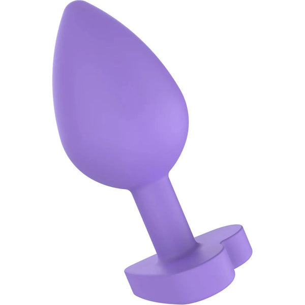 Plug anale viola ToyJoy silicone vista angolata base cuore
