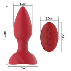Plug Anale In Silicone Con Rosa e Telecomando Wireless - 100% Anallergico, Ricaricabile, Impermeabile