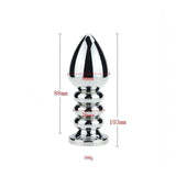Plug Anale Ribbed in Acciaio 175g con Gemma