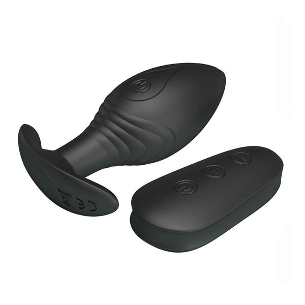 Plug Anale Wireless con Potente motore da 12 modalità di vibrazione - Ricaricabile, Impermeabile, Nero