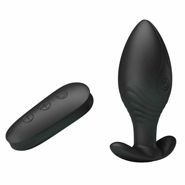 Plug Anale Wireless con Potente motore da 12 modalità di vibrazione - Ricaricabile, Impermeabile, Nero