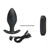 Plug Anale Wireless con Potente motore da 12 modalità di vibrazione - Ricaricabile, Impermeabile, Nero