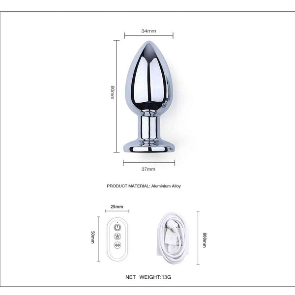 Plug Anale in Alluminio Con Luce LED Controllato da APP o Telecomando Wireless