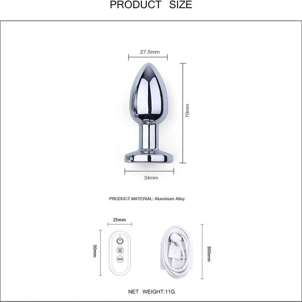 Plug Anale in Alluminio Con Luce LED Controllato da APP o Telecomando Wireless