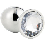 Plug Anale in Metallo Con Diamante Bianco - Large