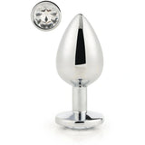 Plug Anale in Metallo Con Diamante Bianco - Large