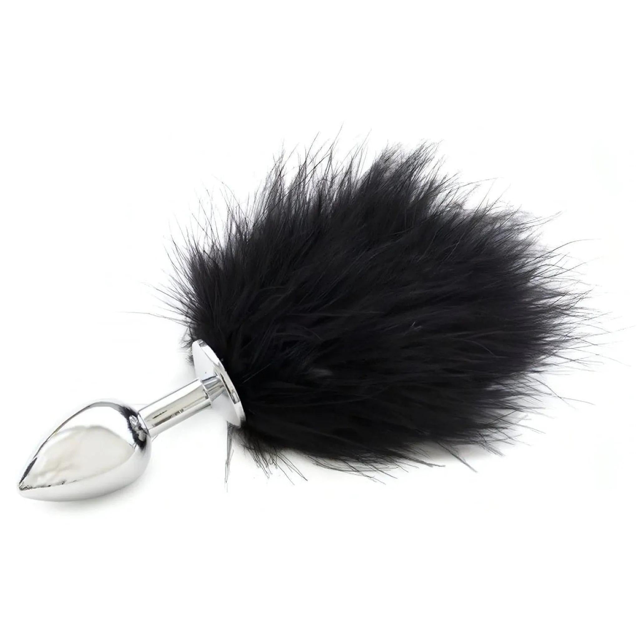 Plug Anale in Metallo PomPomp Nero