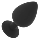 Plug anale nero in silicone vista laterale senza decorazioni