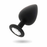 Plug Anale Nero in Silicone con Cristallo Swarovski Diamante