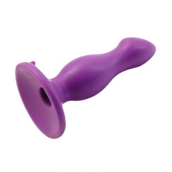 Profilo plug anale viola Timeless con forma affusolata e foro centrale sulla base