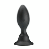 Plug anale nero in silicone forma ergonomica con logo inciso