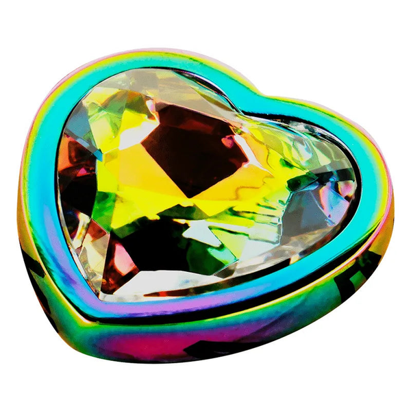 Vista ravvicinata diamante facettato su base cuore plug anale