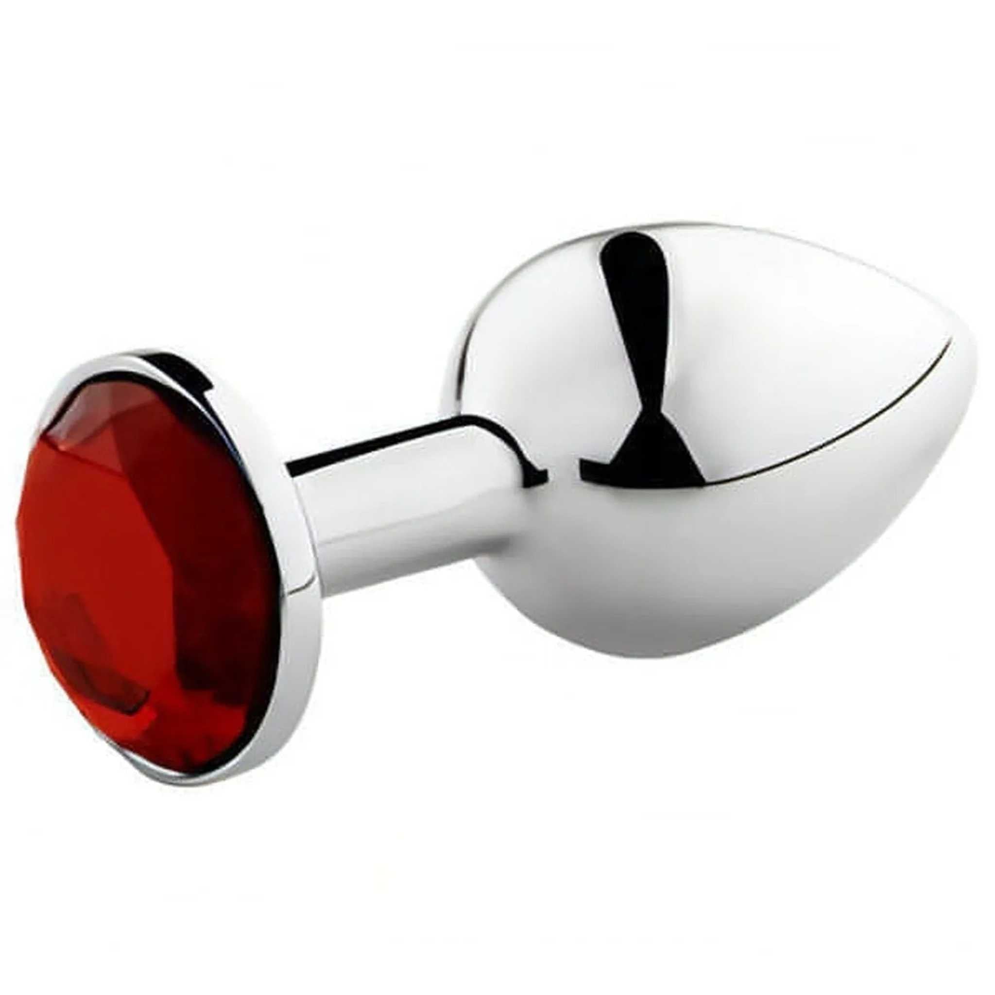 Plug anale in metallo con Diamante Rosso - Small