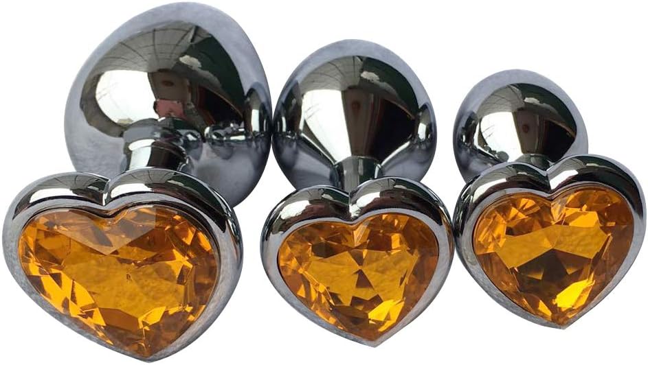 Plug anale in metallo con swarovsky a forma di cuore Arancione