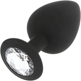 Plug anale in silicone con Diamante bianco - Taglia XL, Nero