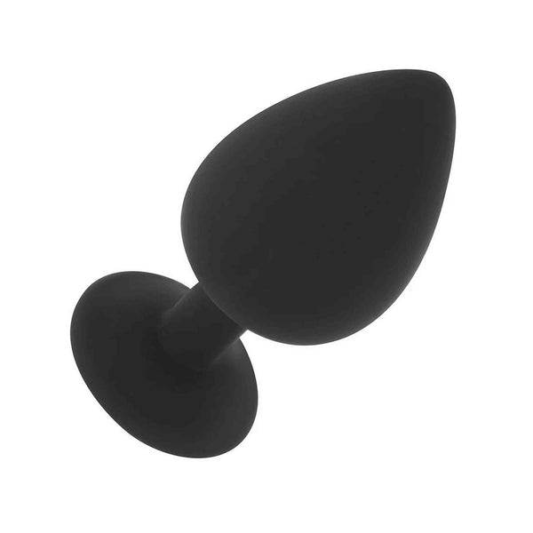 Plug anale in silicone con Diamante bianco - Taglia XL, Nero