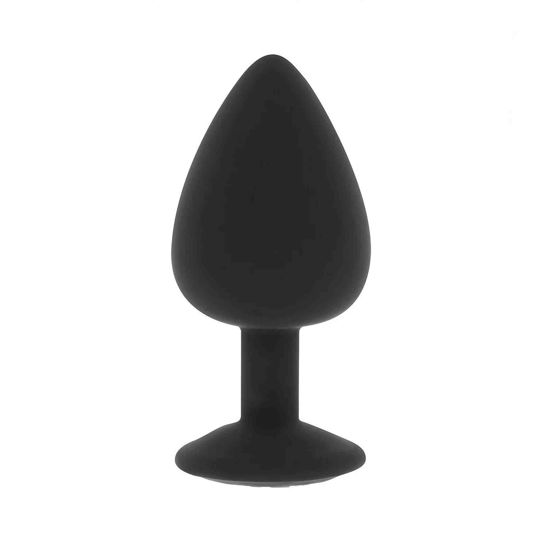 Plug anale in silicone con Diamante bianco - Taglia XL, Nero
