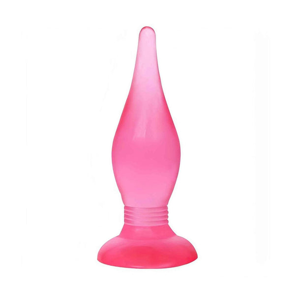 Plug anale rosa verticale con forma ergonomica a diametro crescente