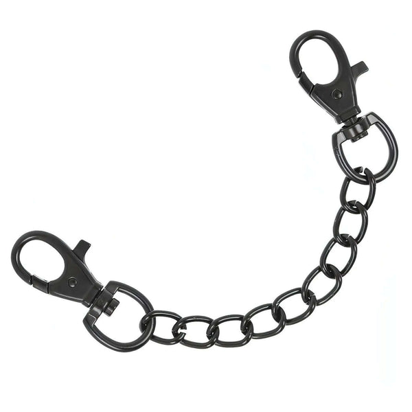 Polsiere con doppia imbottitura con catena in metallo nero - Realizzate in pelle vegana